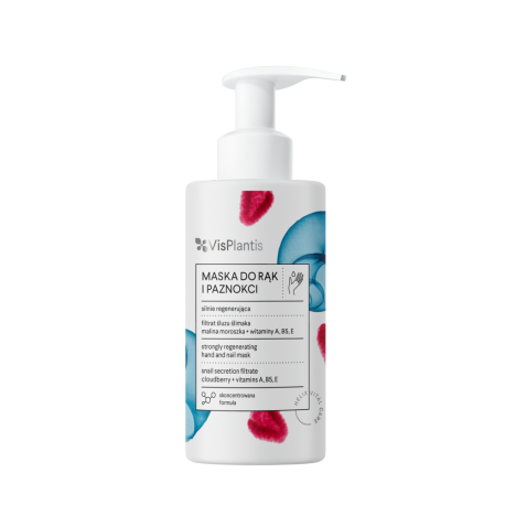 VIS PLANTIS MASKA DO RĄK I PAZNOKCIFILTRAT LUZU LIMAKA + MALINA MOROSZKA + WITAMINY A,B5,E 135ML