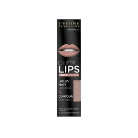 EVELINE POMADKA W PŁYNIE OH MY LIPS 4ML +KREDKA DO UST 08
