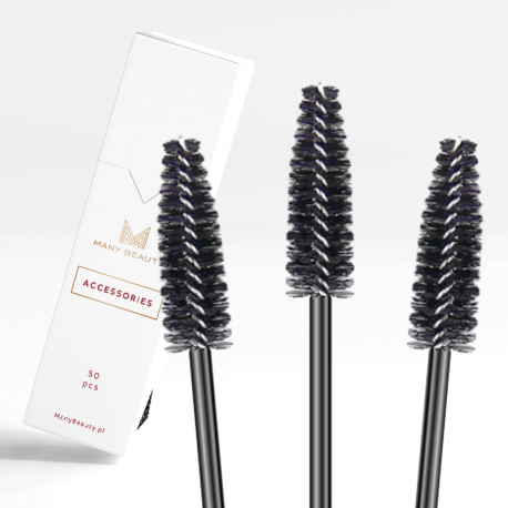 MANY BEAUTY JEDNORAZOWE SZCZOTECZKI SPIRALE DO RZĘS A'50 CZERWONE