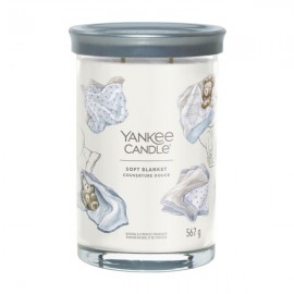 YANKEE CANDLE SIGNATURE ŚWIECA TUMBLER Z DWOMA KNOTAMI 567G SOFT BLANKET