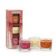 YANKEE CANDLE ZEST.23 3 ŚWIEC MINI BRIGHT LIGHTSL BLACK CHERRY, CINNAMON STICK, VANILLA CUPCAKE)