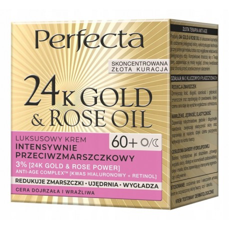 PERFECTA 24K GOLD & ROSE OIL KR/TW 60+ 50ML PRZECIWZMARSZCZKOWY