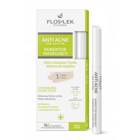 FLOSLEK ANTI ACNE KOREKTOR MASKUJĄCY JASNY NR1