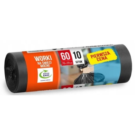 PIERWSZA CENA WORKI NA ŚMIECI 60L 10SZT MOCNE AAA