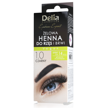 DELIA ŻELOWA HENNA DO BRWI I RZĘS CZARNY 1.0
