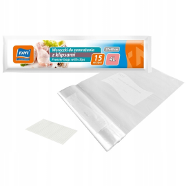 RAVI WORECZKI DO ZAMRAŻANIA Z KLIPSAMI NA MROŻONKI 4L 15 SZTUK