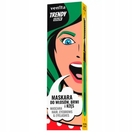 VENITA TRENDY MASKARA 3W1 BRWI/WŁOSY/RZĘSY 13G ZIELEŃ