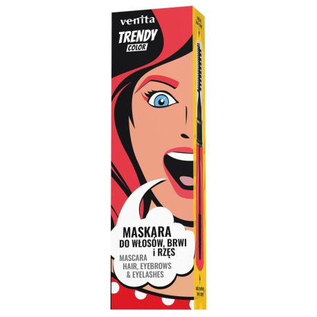VENITA TRENDY MASKARA 3W1 BRWI/WŁOSY/RZĘSY 13G CZERWIEŃ