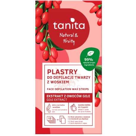 TANITA PLASTRY DO DEPILACJI TWARZY Z WOSKIEM NATURALS FRUITY GOJI 12SZT