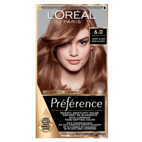 LOREAL PREFERENCE FARBA DO WŁOSÓW 6.0 C.BLOND