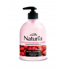 JOANNA NATURIA MYDŁO W PŁYNIE Z BALSAMEM DOZOWNIK 500ML MALINA