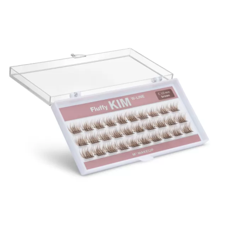 LUXURY KĘPKI RZĘS FLUFFY KIM W-LINE BROWN 16MM
