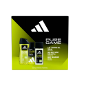 ADIDAS PURE GAME ZESTAW PREZENTOWY PIELĘGNACYJNY MĘSKI DEZODORANT 75ML+DEZODORANT 150ML+ŻEL POD PRYSZNIC 250ML