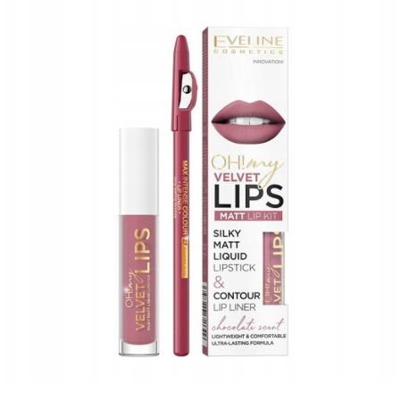 EVELINE POMADKA W PŁYNIE OH MY LIPS 4ML +KREDKA DO UST 13