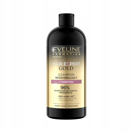 EVELINE HAIR EXPERT GOLD SZ/WŁ 400ML REGENERUJĄCY Z KERATYNĄ