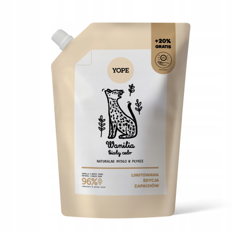 YOPE MYD/PŁ ZAPAS 600ML WANILIA BIAŁY CEDR