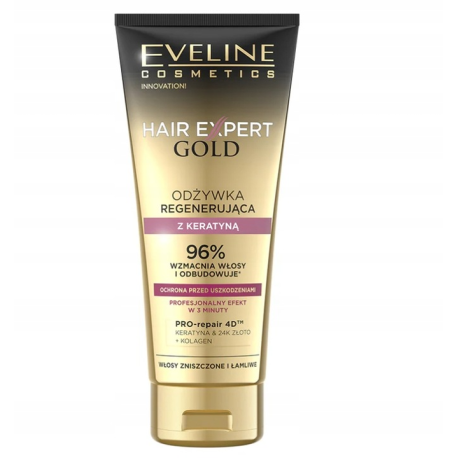 EVELINE HAIR EXPERT GOLD ODŻ/WŁ 200ML REGENERUJĄCA Z KERATYNĄ