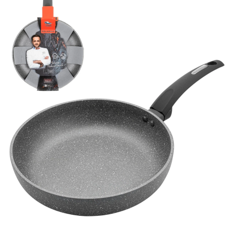 FLORINA PATELNIA ALUMINIOWA GŁĘBOKA LAVA STONE 26CM SZARA MG