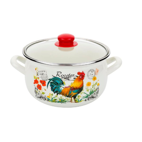 FLORINA GARNEK EMALIOWANY PYZA KOGUCIK 18CM 2,9L Z/P