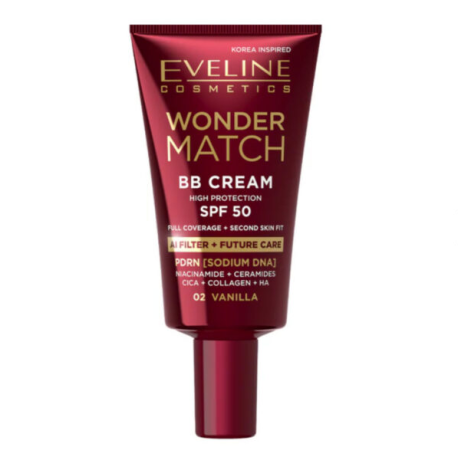 EVELINE WONDER MATCH KREM BB DO TWARZY 30ML SPF50 NR 02 VANILLA