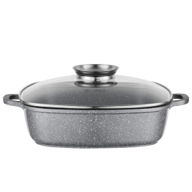 FLORINA LAVA BRYTFANNA ALUMINIOWA NISKA KWADRAT 28X7,5CM 3,5L SZARA