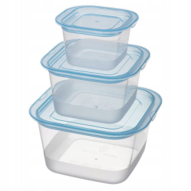 GALICJA KOMPLET POJEMNIKÓW KWADRATOWYCH VENTI 3 SZTUKI (260ML/680ML/1350ML) 41168