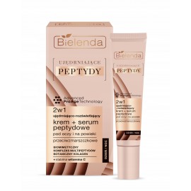 BIELENDA PEPTYDY 2W1 KREM+SERUM POD OCZY 15ML UJĘDRNIAJĄCE PRZECIWZMARSZCZKOWE KRÓTKA DATA WRZESIEŃ