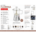 FLORINA KAWIARKA DO ESPRESSO SZKLANA LUMIRA NA 6FILIŻANEK INDUKCJA