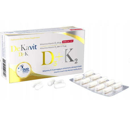 DEKAVIT D3+K2 30 KAPSUŁEK