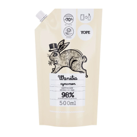 YOPE NATURALNE MYDŁO W PŁYNIE WANILIA I CYNAMON 500 ML ZAPAS
