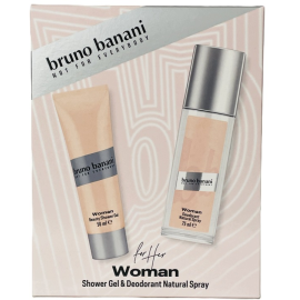 BRUNO BANANI ZESTAW PREZENTOWY KOSMETYCZNY DLA KOBIET WOMAN DEZODORANT 75ML ŻEL POD PRYSZNIC 50ML