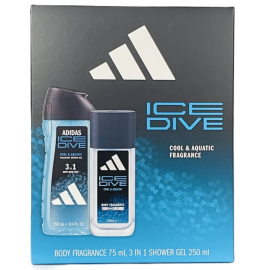ADIDAS ZESTAW PREZENTOWY KOSMETYCZNY DLA MĘŻCZYZN ICE DIVE 2KOSMETYKI