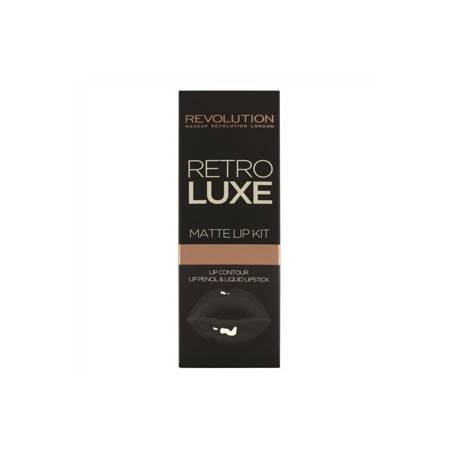 MAKEUP REVOLUTION RETRO LUXE MATTE LIP KITS ZESTAW DO UST -KONTURÓWKA +BŁYSZCZYK MAGNIFICENT 
