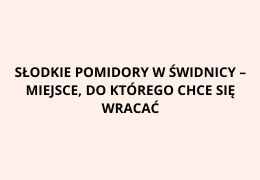 Słodkie Pomidory w Świdnicy – miejsce, do którego chce się wracać